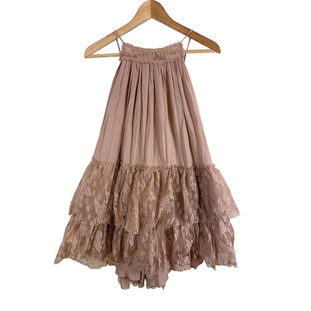 Joyfolie Catrina Dress Girls Size 10 Desert Shell Pink Lace Ruffle Boho